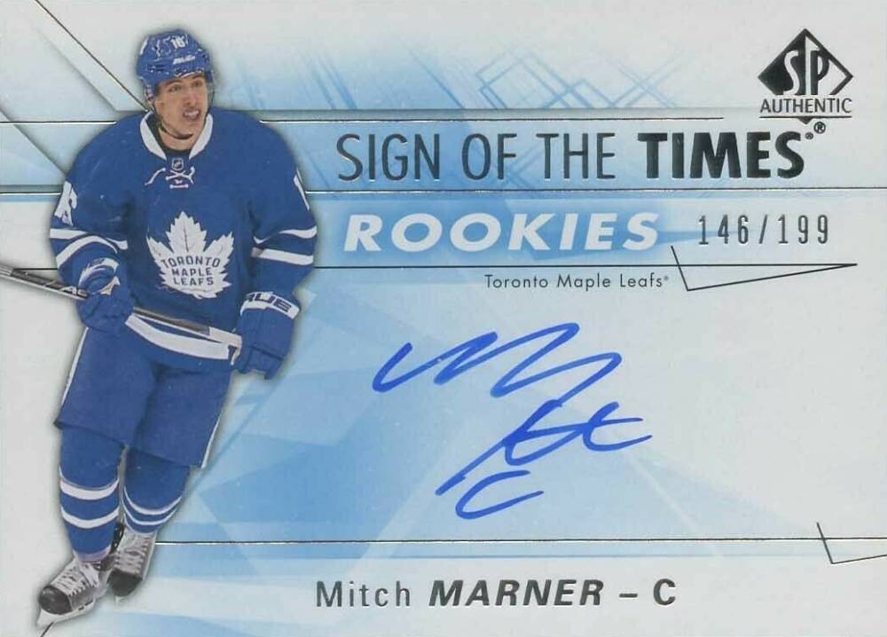 2016 SP Authentic Sign of the Times Rookies Autographs Mitch Marner #MM Hockey Card