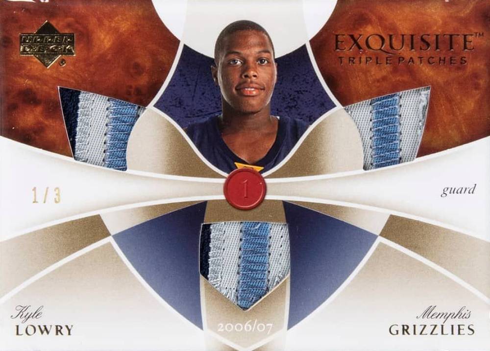 2007 Upper Deck Exquisite Collection Triple Patches Kyle Lowry #KL Basketball Card
