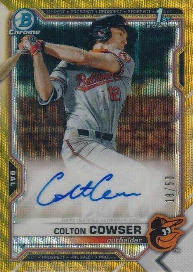 2021 Bowman Draft Chrome Draft Pick Autographs Colton Cowser #CDACC Baseball Card