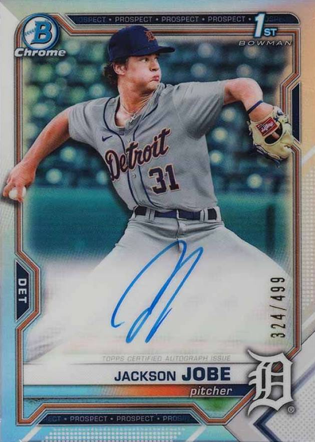 2021 Bowman Draft Chrome Draft Pick Autographs Jackson Jobe #CDAJJ Baseball Card