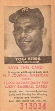 1954 N.Y. Journal-American Yogi Berra # Baseball Card