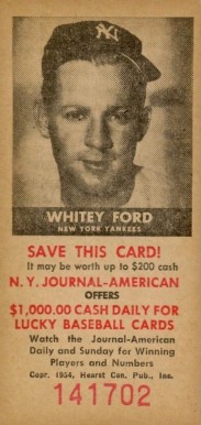1954 N.Y. Journal-American Whitey Ford # Baseball Card