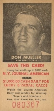 1954 N.Y. Journal-American Don Mueller # Baseball Card
