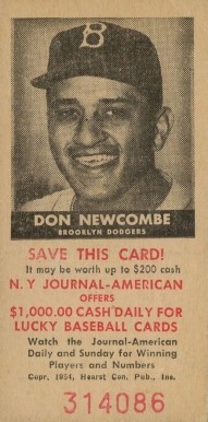 1954 N.Y. Journal-American Don Newcombe # Baseball Card