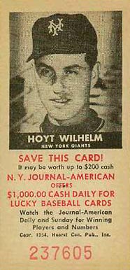 1954 N.Y. Journal-American Hoyt Wilhelm #55 Baseball Card