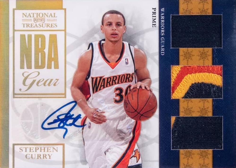 2009 Playoff National Treasures NBA Game Gear Stephen Curry #11 Basketball Card