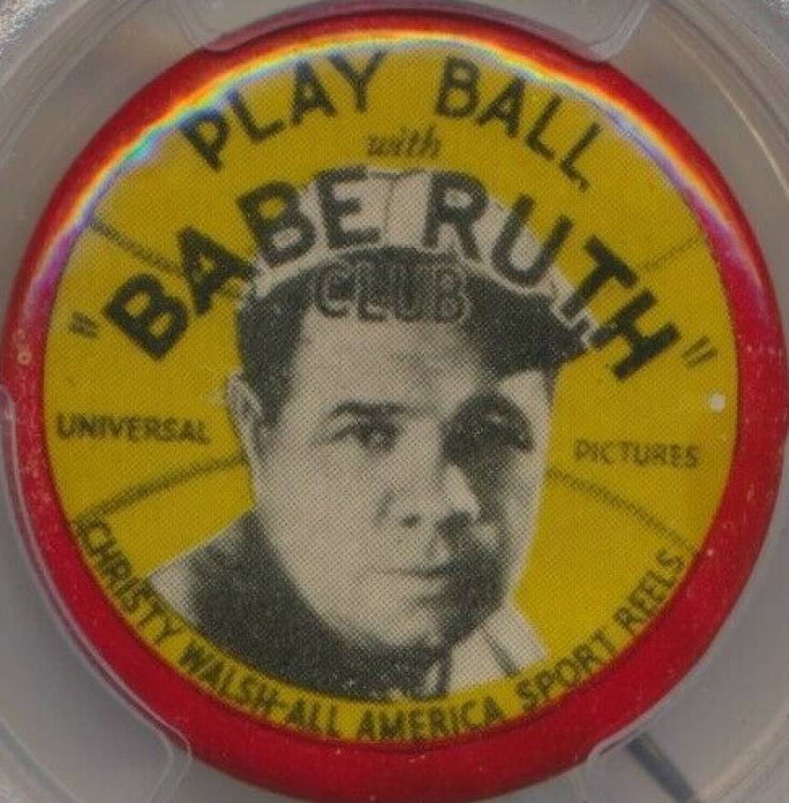 1932 Christy Walsh Play Ball Movie Pin Babe Ruth # Baseball Card