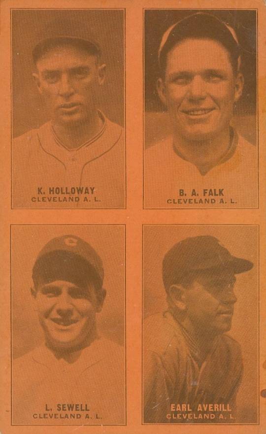 1929 Exhibits Four-on-one Averill/Falk/Holloway/Sewell #5 Baseball Card