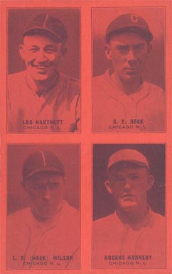 1929 Exhibits Four-on-one Beck/Hartnett/Hornsby/Wilson #7 Baseball Card