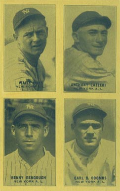1929 Exhibits Four-on-one Bengough/Coombs/Hoyt/Lazzeri #9 Baseball Card