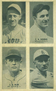 1929 Exhibits Four-on-one Blue/Melillo/Rourke/Schulte #12 Baseball Card