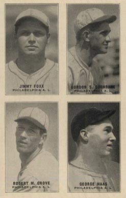 1929 Exhibits Four-on-one Cochrane/Foxx/Grove/Haas #15 Baseball Card