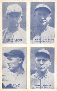 1929 Exhibits Four-on-one Cullop/Flowers/Hendrick/Vance #18 Baseball Card