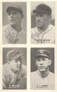 1929 Exhibits Four-on-one Cuyler/English/Grimm/Root #19 Baseball Card