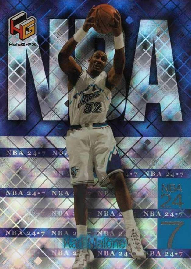 1999 Upper Deck HoloGrFX NBA 24/7 Karl Malone #N15 Basketball Card