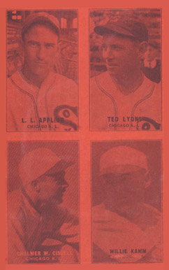 1931 Exhibits Four-on-one (31-32) Appling/Cissell/Kamm/Lyons #3 Baseball Card
