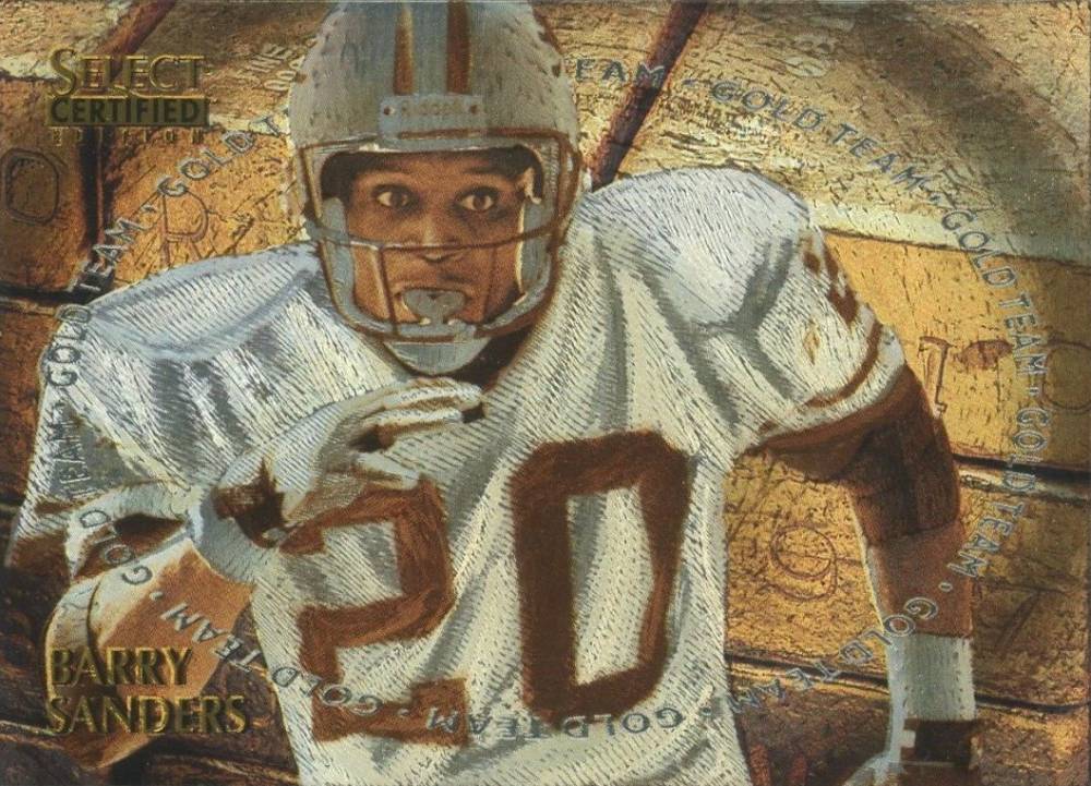 1996 Select Certified Gold Team Barry Sanders #2 Football Card