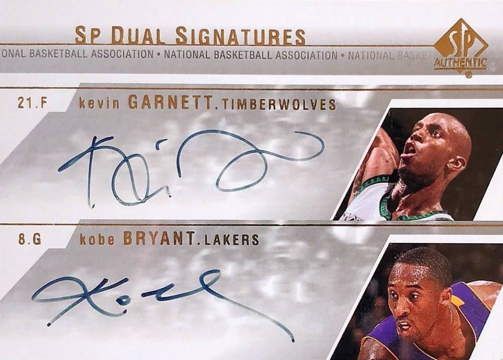 2003 SP Authentic SP Dual Signatures Kobe Bryant/Kevin Garnnett #GB-A Basketball Card