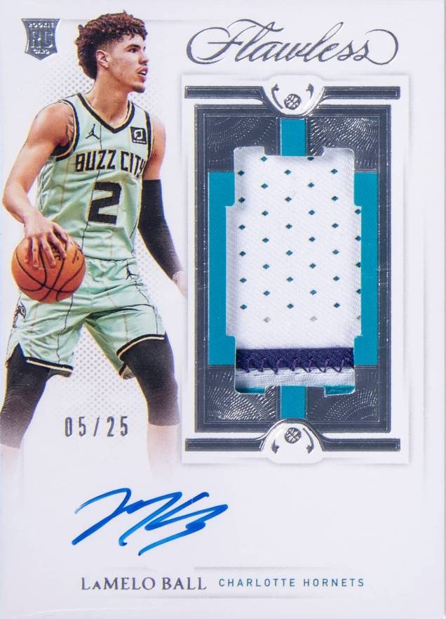 2020 Panini Flawless Vertical Patch Autographs LaMelo Ball #VPALAM Basketball Card