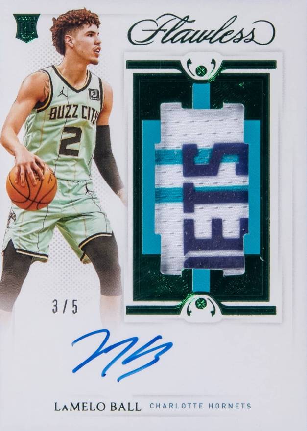 2020 Panini Flawless Vertical Patch Autographs LaMelo Ball #VPALAM Basketball Card
