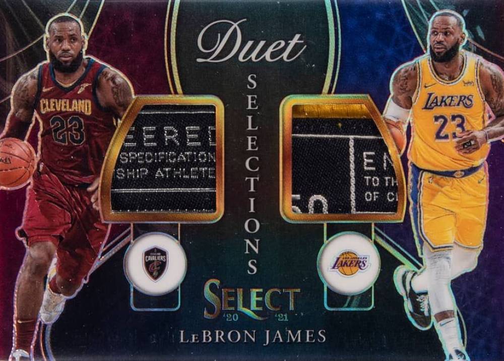 2020 Panini Select Duet Selections Memorabilia LeBron James #LBJ Basketball Card