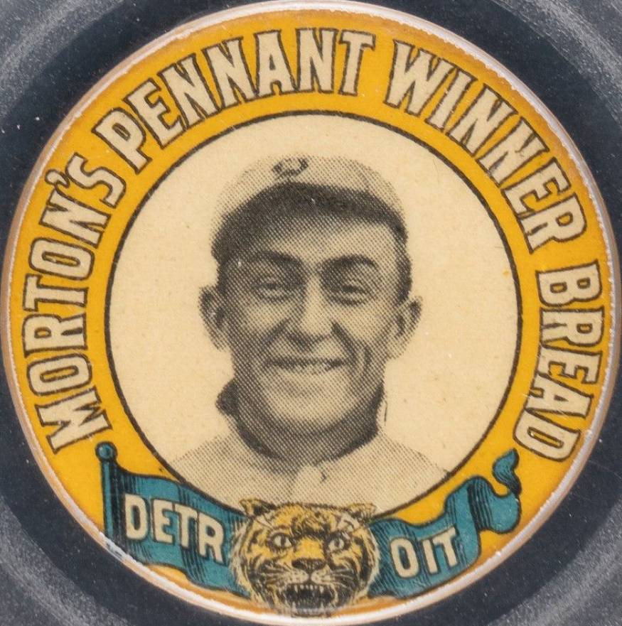 1910 Morton's Pennant Winner Bread Tigers Pins Ty Cobb # Baseball Card
