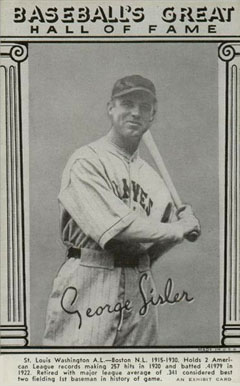 1948 Baseball's Great Hall of Fame Exhibits George Sisler # Baseball Card