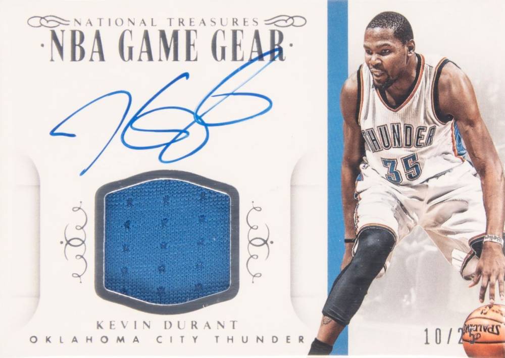 2014 National Treasures NBA Game Gear Signatures Kevin Durant #KD Basketball Card