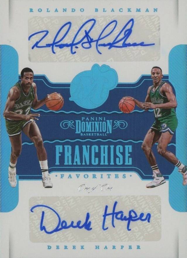 2017 Panini Dominion Franchise Favorites Dual Signatures Derek Harper/Rolando Blackman #DAL Basketball Card