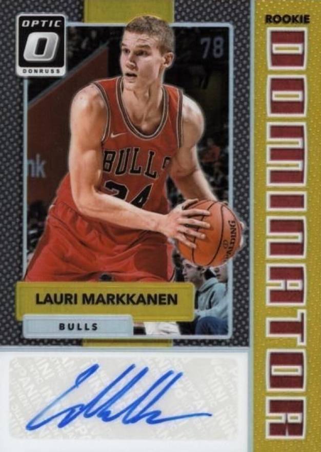 2017 Donruss Optic Rookie Dominator Signatures Lauri Markkanen #LMK Basketball Card