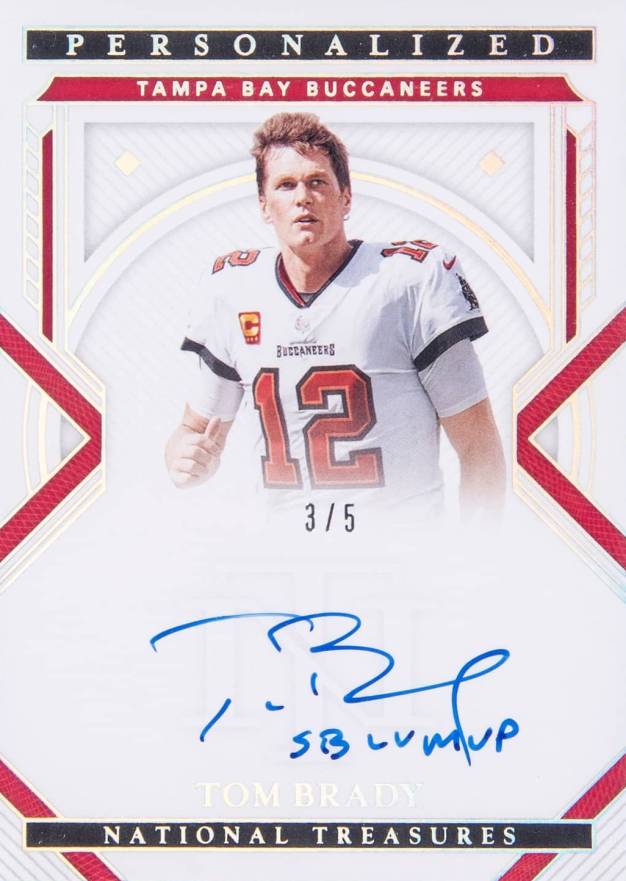 2020 Panini National Treasures Personalized Treasures Autographs Tom Brady #PTTB Football Card