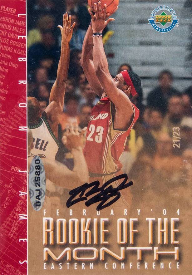 2003 UD Authenticated LeBron James Rookie of the Month Autographs LeBron James # Basketball Card