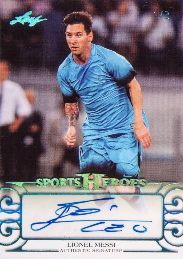 2016 Leaf Sports Heroes Base Autographs Lionel Messi #BALMI Soccer Card