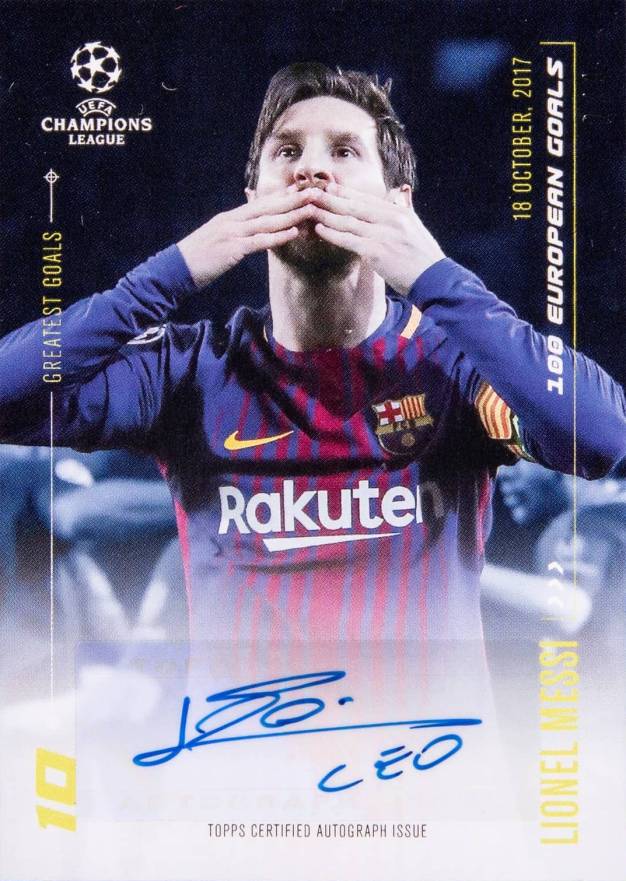 2020 Topps Lionel Messi Greatest Goals 18 October, 2017 # Soccer Card