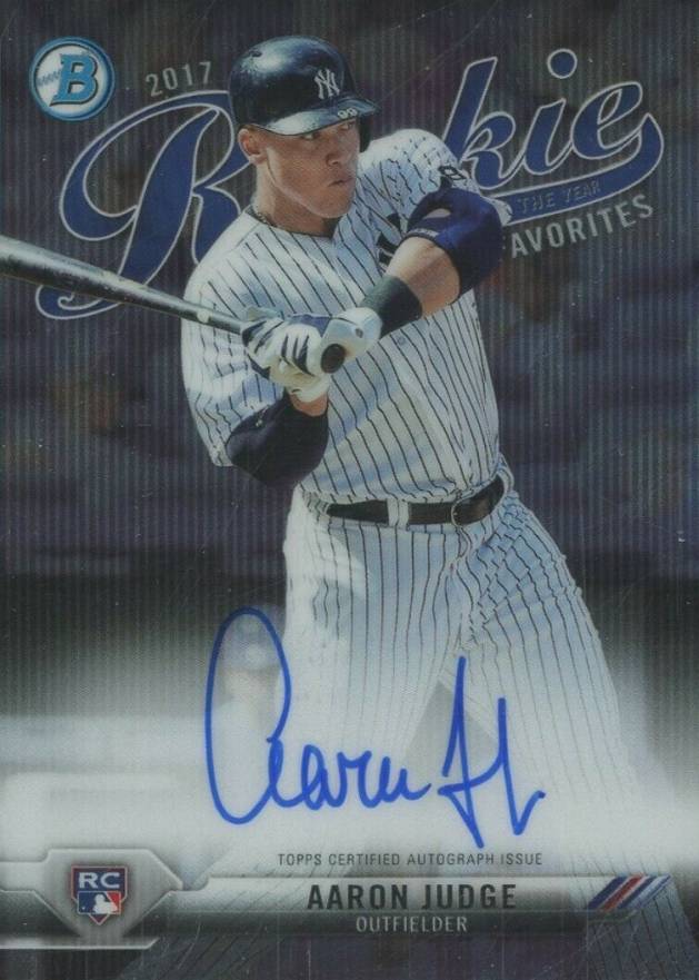2017 Bowman Rookie of the Year Roy Favorites Autograph Aaron Judge #AJ Baseball Card