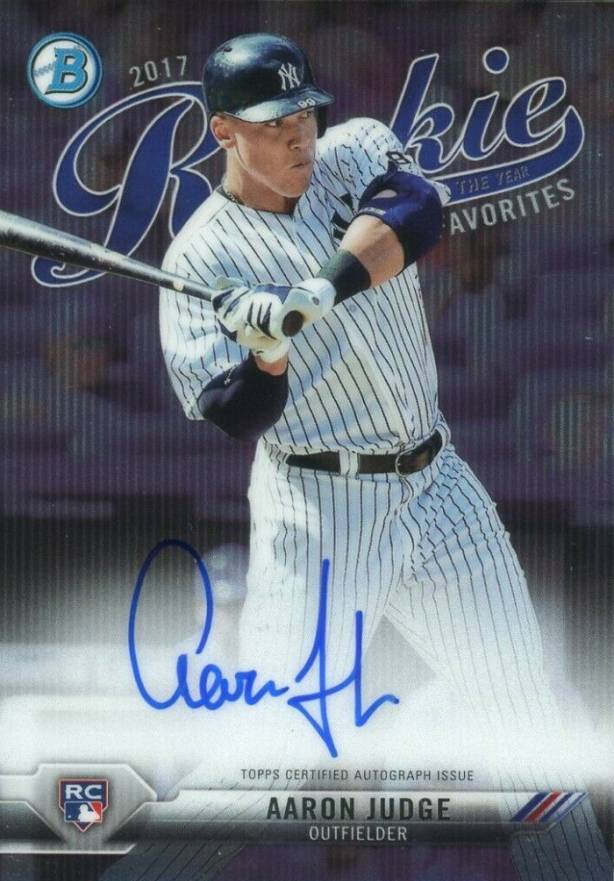 2017 Bowman Rookie of the Year Roy Favorites Autograph Aaron Judge #AJ Baseball Card