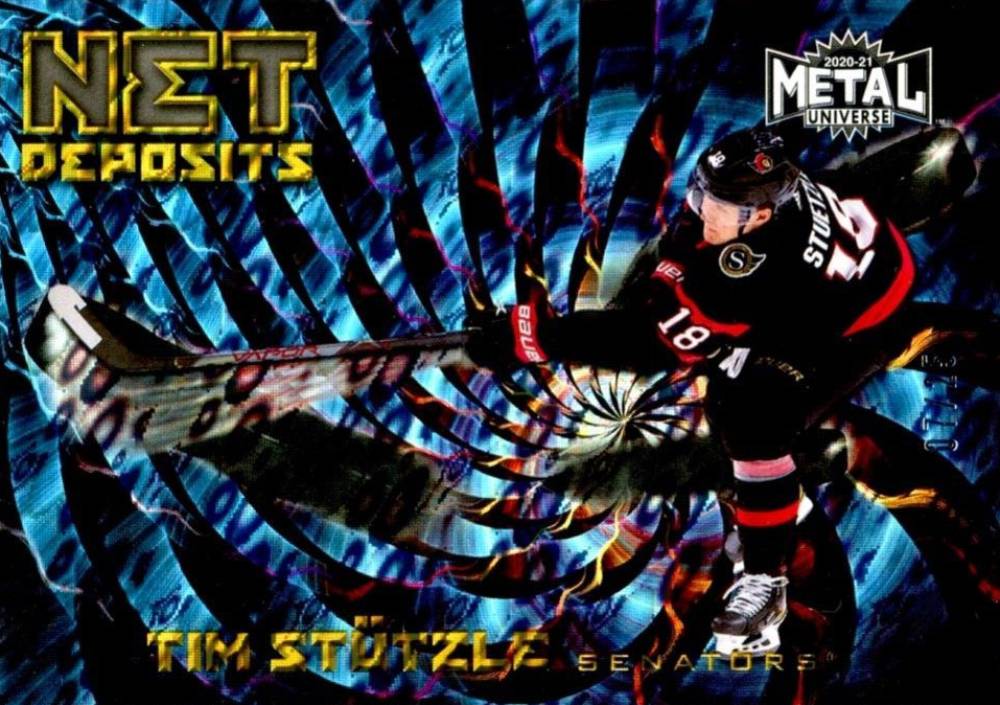 2020 Skybox Metal Universe Net Deposits Tim Stutzle #ND-8 Hockey Card