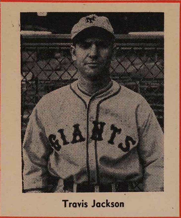 1947 Sports Exchange Baseball Miniatures-Hand Cut Travis Jackson # Baseball Card