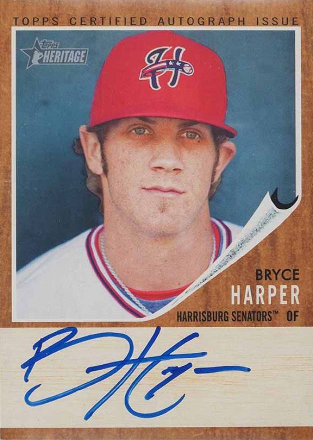 2011 Topps Heritage Minors Real One Autographs Bryce Harper #RABH Baseball Card