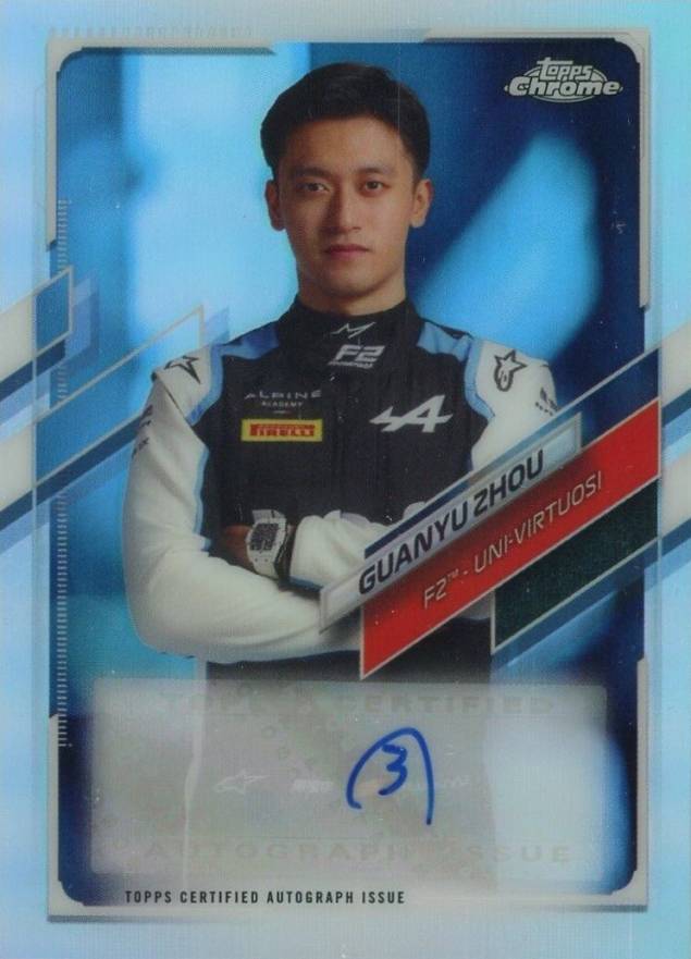 2021 Topps Chrome Formula 1 Autographs Guanyu Zhou #CAGZ Other Sports Card