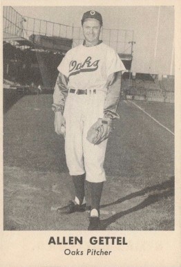 1950 Remar Bread Oakland Oaks Allen Gettel #8 Baseball Card
