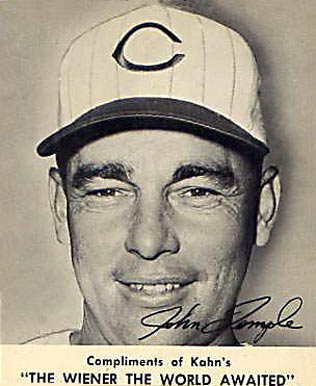 1959 Kahn's Wieners John Temple # Baseball Card