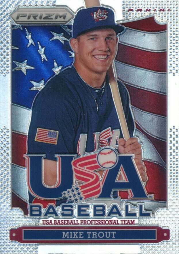 2013 Panini Prizm USA Baseball  Mike Trout #USA10 Baseball Card