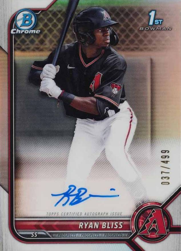 2022 Bowman Chrome Prospect Autographs Ryan Bliss #CPARB Baseball Card