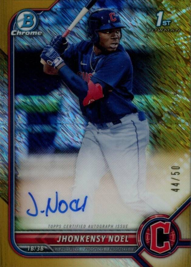 2022 Bowman Chrome Prospect Autographs Jhonkensy Noel #CPAJN Baseball Card