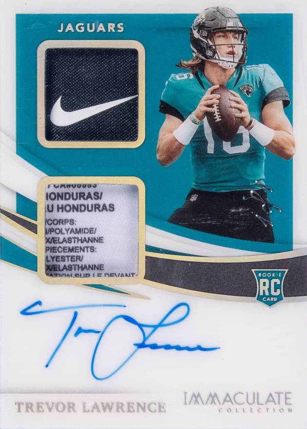 2021 Panini Immaculate Collection Immaculate Signature Patches Rookie Trevor Lawrence #ISPTL Football Card