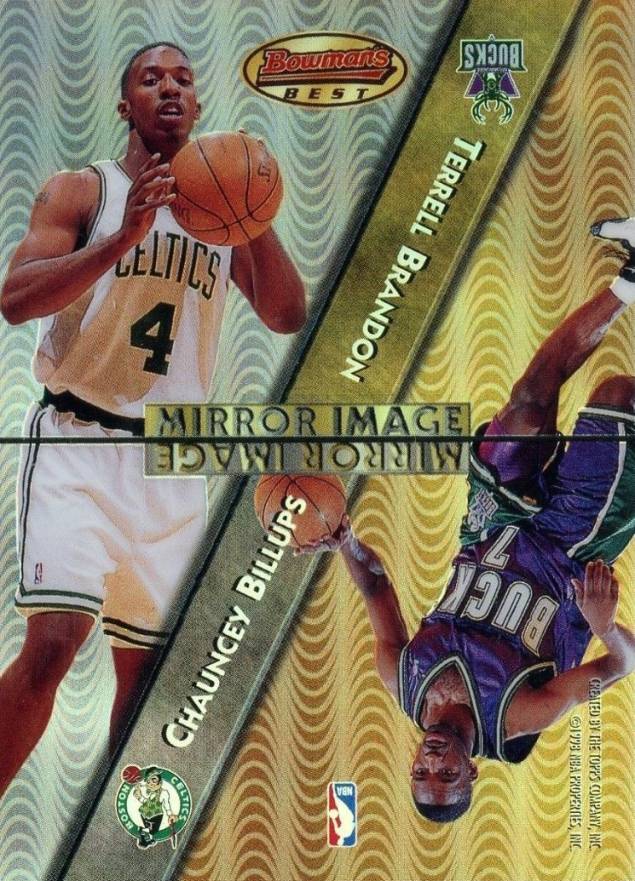 1997 Bowman's Best Mirror Image Antonio Daniels/Chauncey Billups/Kevin Johnson/Terrell Brandon #MI8 Basketball Card