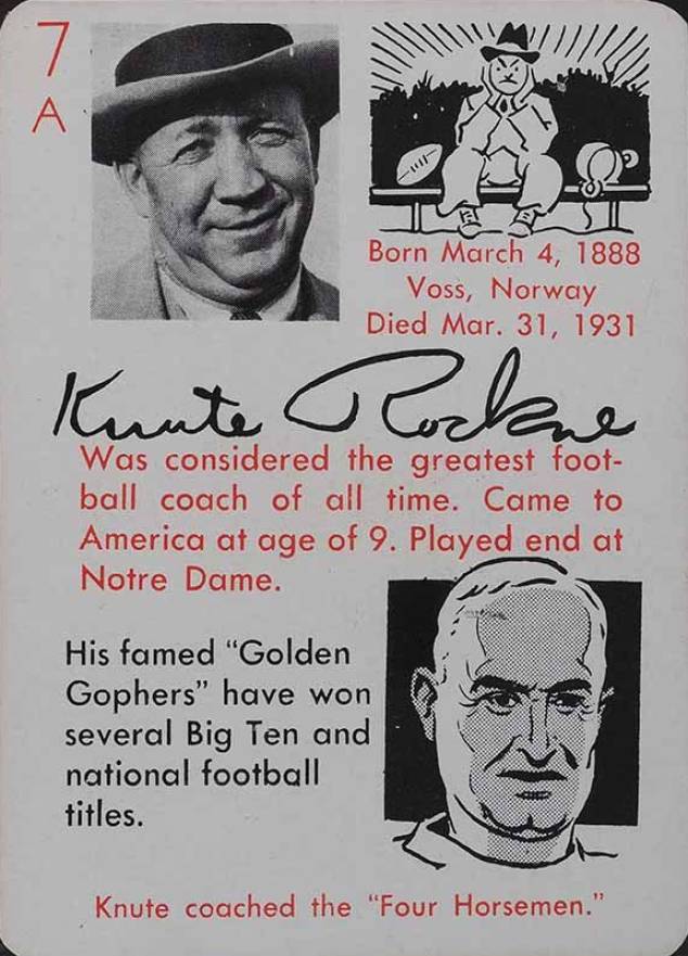 1945 Autographs Game Rockne/Bierman #7A Football Card