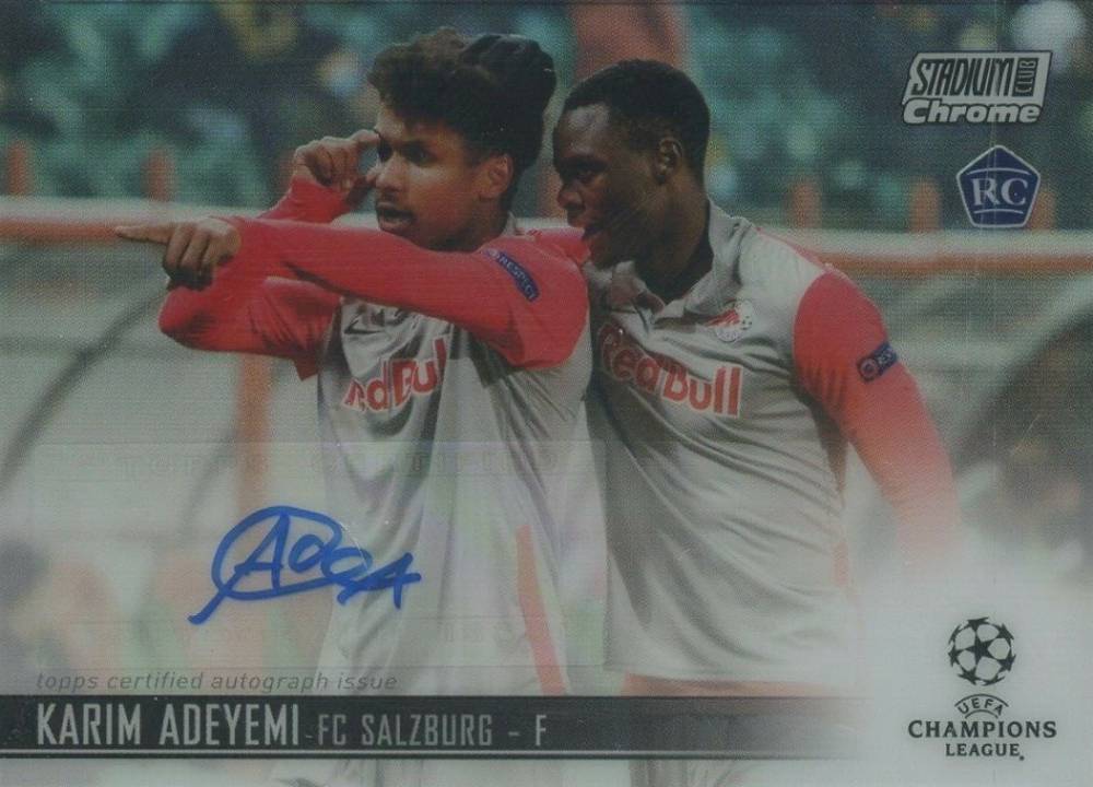2020 Stadium Club Chrome UEFA Champions League Chrome Autographs Karim Adeyemi #KA Soccer Card