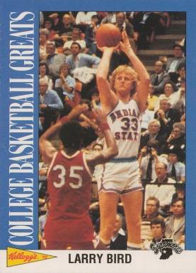 1991 Kellogg's College Greats Larry Bird #7 Basketball Card